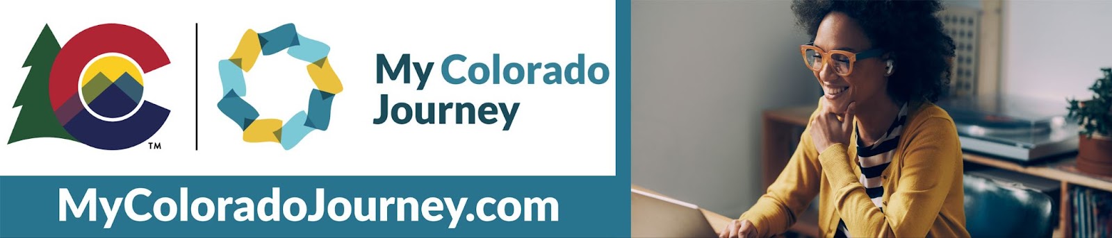 State of Colorado and My Colorado Journey logos with MyColoradoJourney.com 