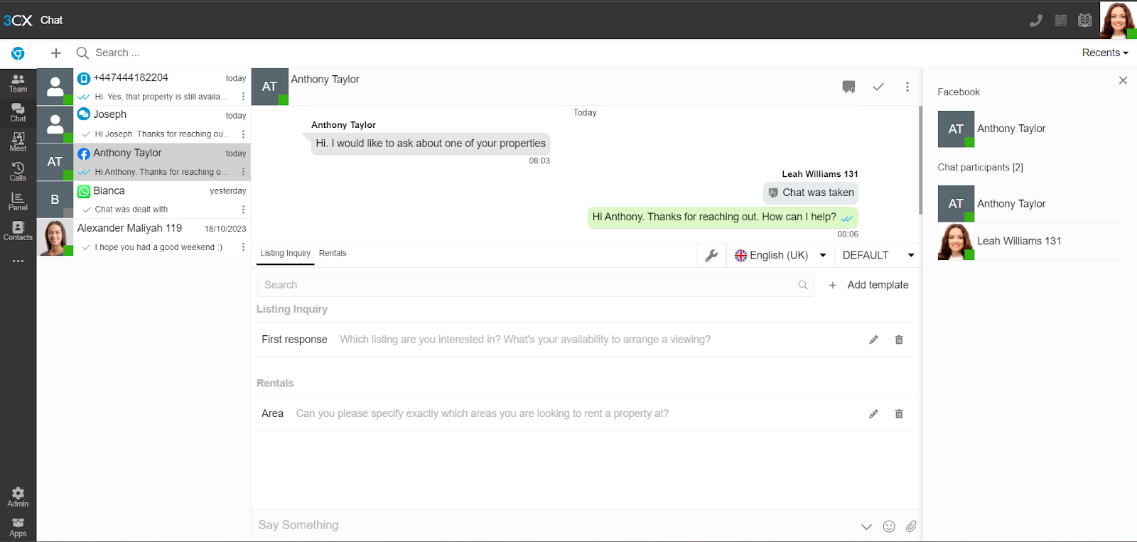 Quick Responses Using Message Templates