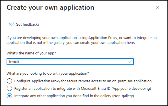 Setting up integration of your own application with Microsoft Entra ID. 