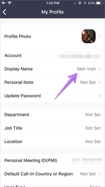 Change zoom name on android iphone ipad pc 7