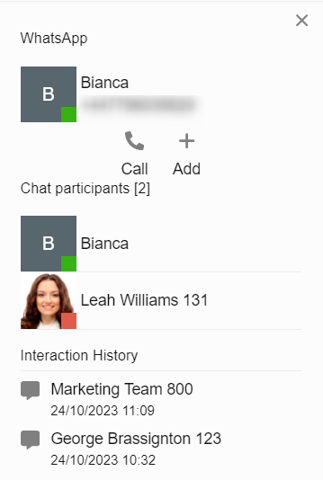 Viewing User Information and Interaction History