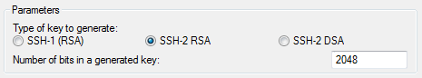 SSH-2 RSA key in PuTTYgen