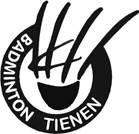 Log badminton T-shirt zwart-wit