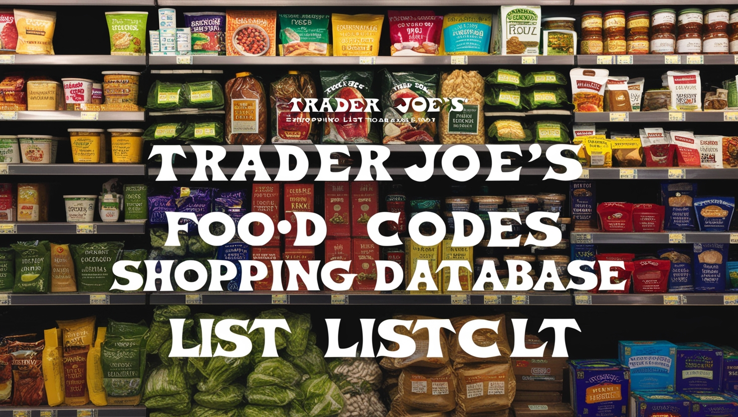 Trader Joe's Food Codes Shopping List Database list Excel
