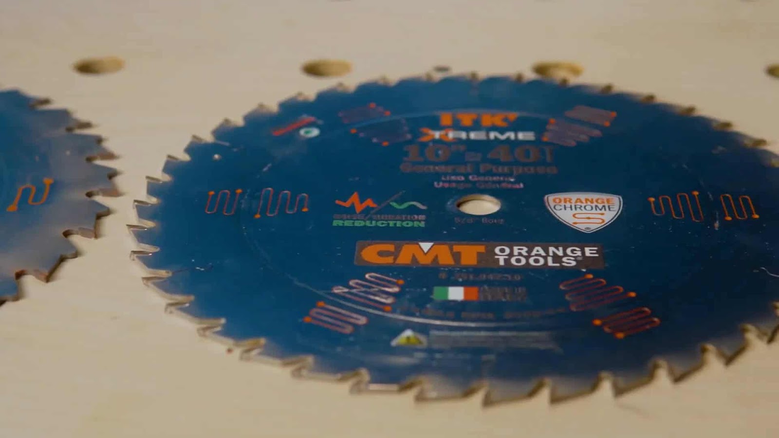 Various saw blades on display