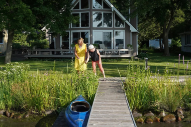 top northern michigan lakefront landscaping ideas native plants next to lake pier custom built boyne city