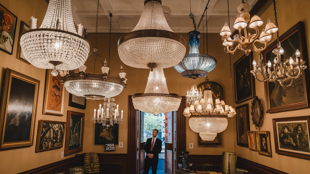 auction houses specialising in vintage chandeliers near 90804​