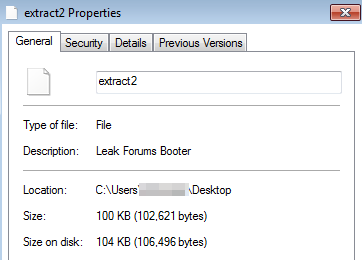 extract2 Properties Туре of Те 0esc6ption Sze оп disk [евк Fomms 800ter С [ JseB 04 КВ Desktop