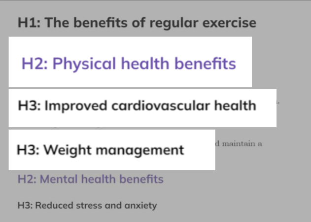 Heading 2 summarises the key point of the section.