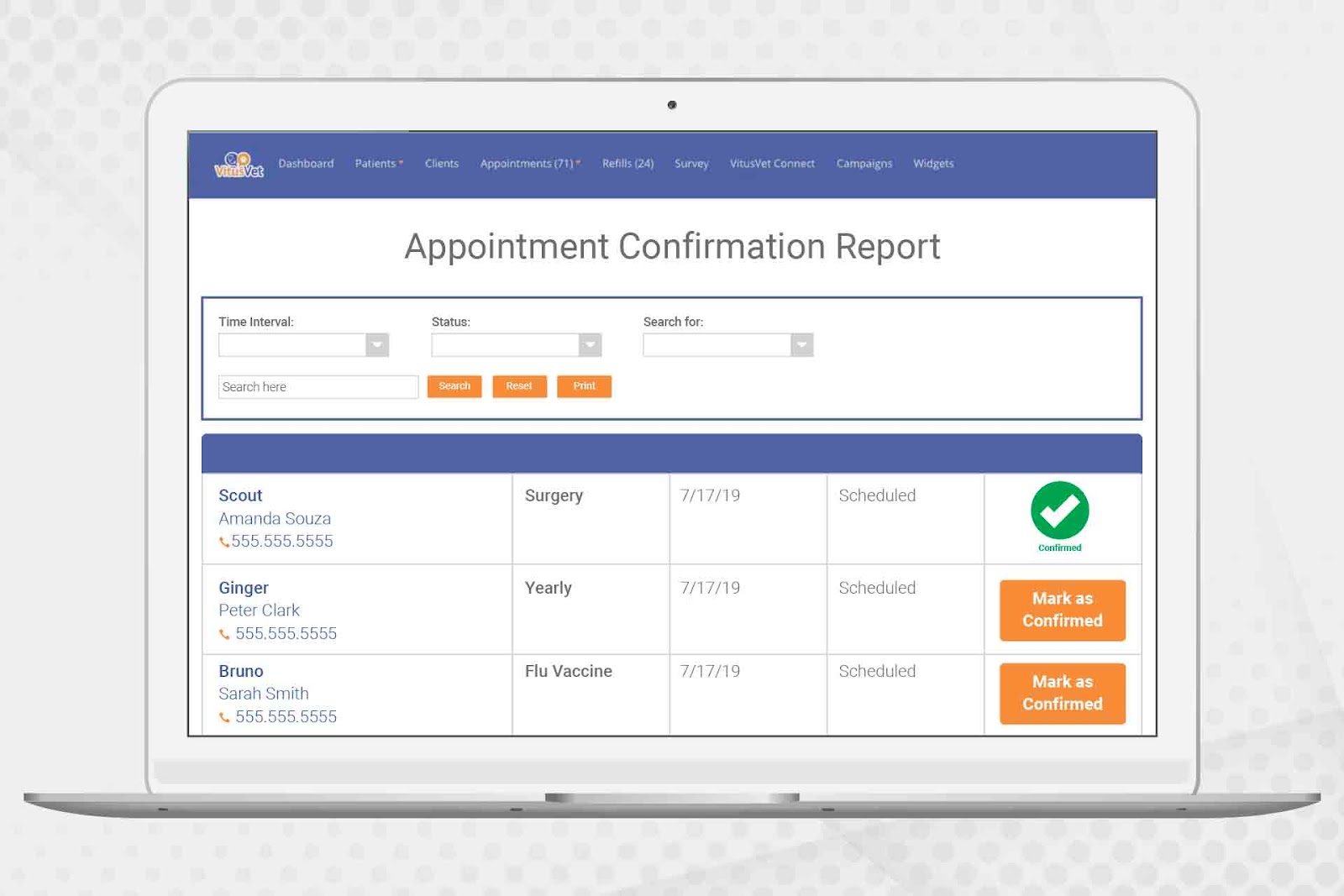 VitusVet dashboard