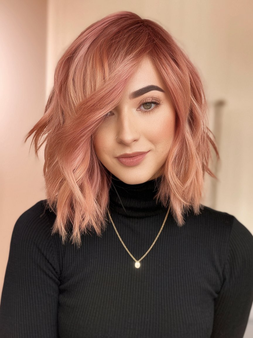 7. Piece-y Rose Gold Bob