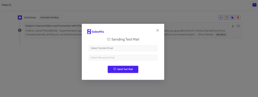 Test emails with SalesMix