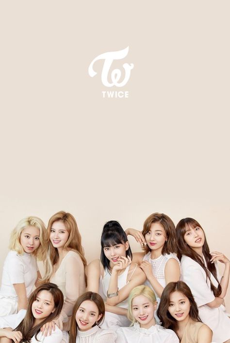 This contains an image of TWICE group members