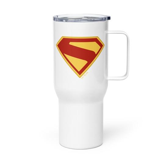 A white mug with a logo on it

Description automatically generated