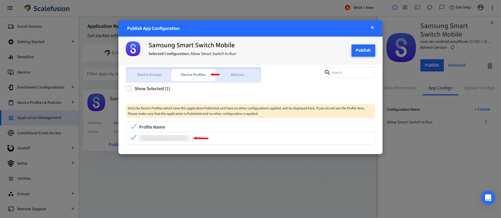 Turn on Smart Switch