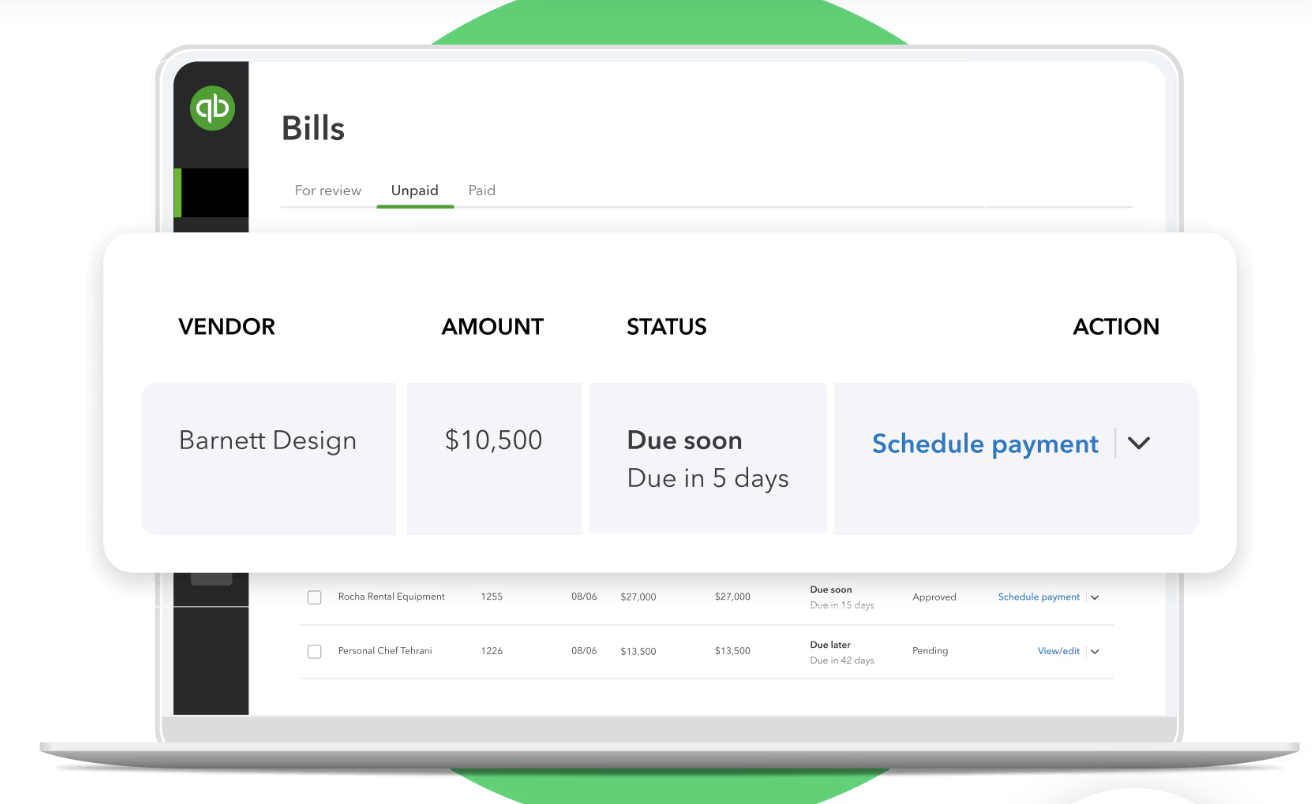 screenshot of quickbook electrical contractor software for billing