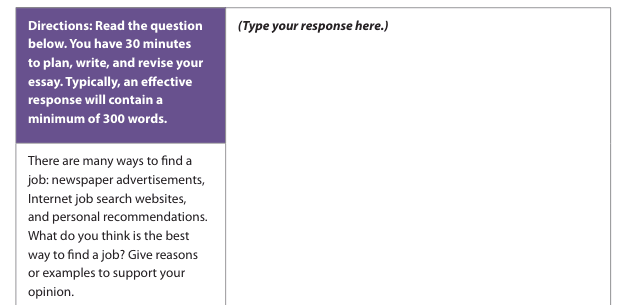 Question 8: Write an opinion essay