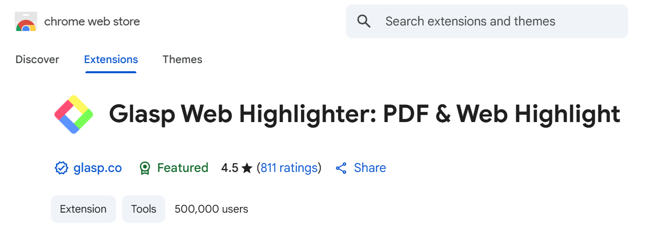 Glasp Average Rating