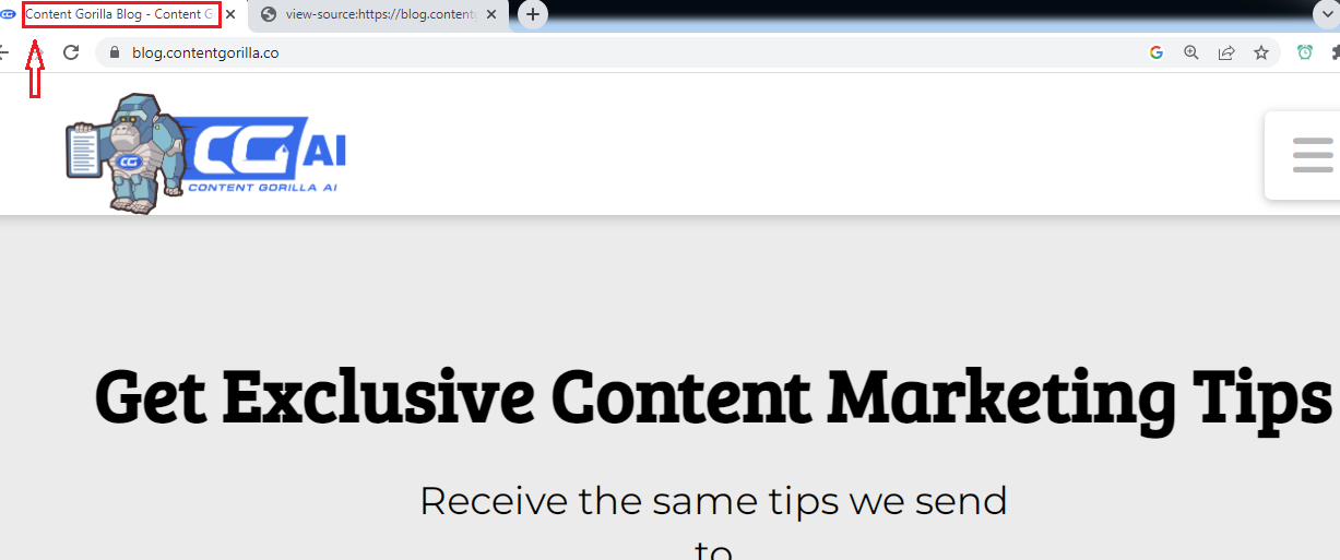 Content Gorilla Blog - browser tab view