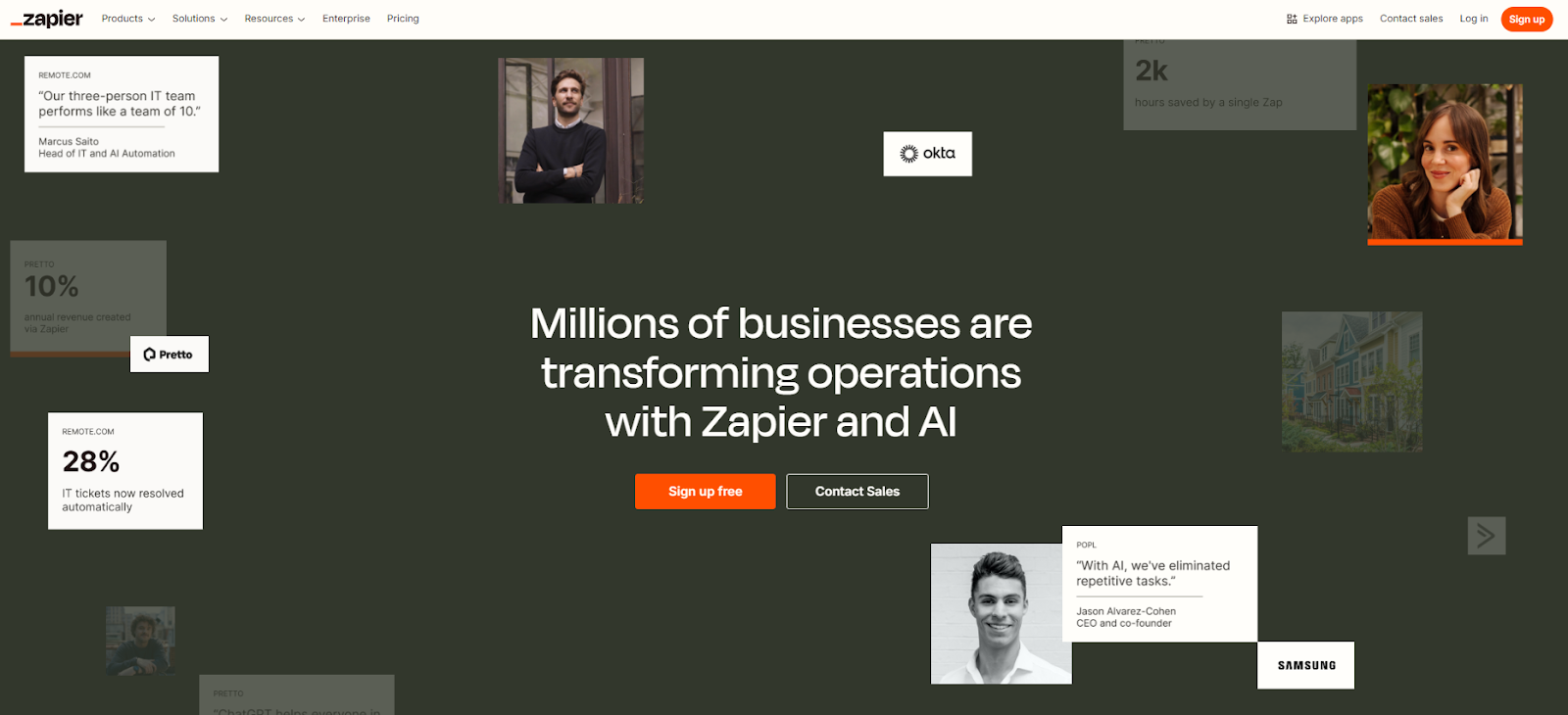 zapier homepage
