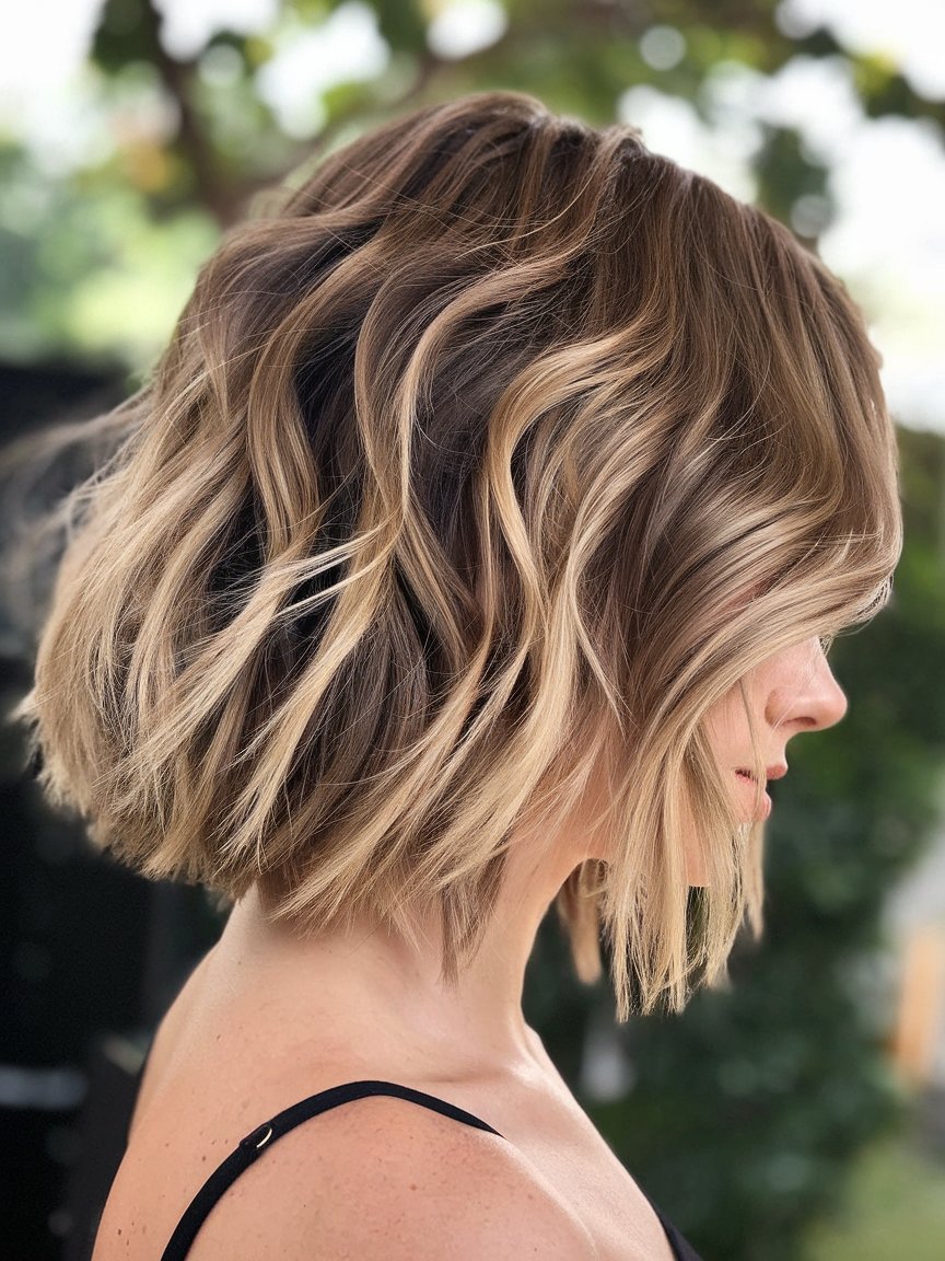 61. Wavy Bob with Understated Layers