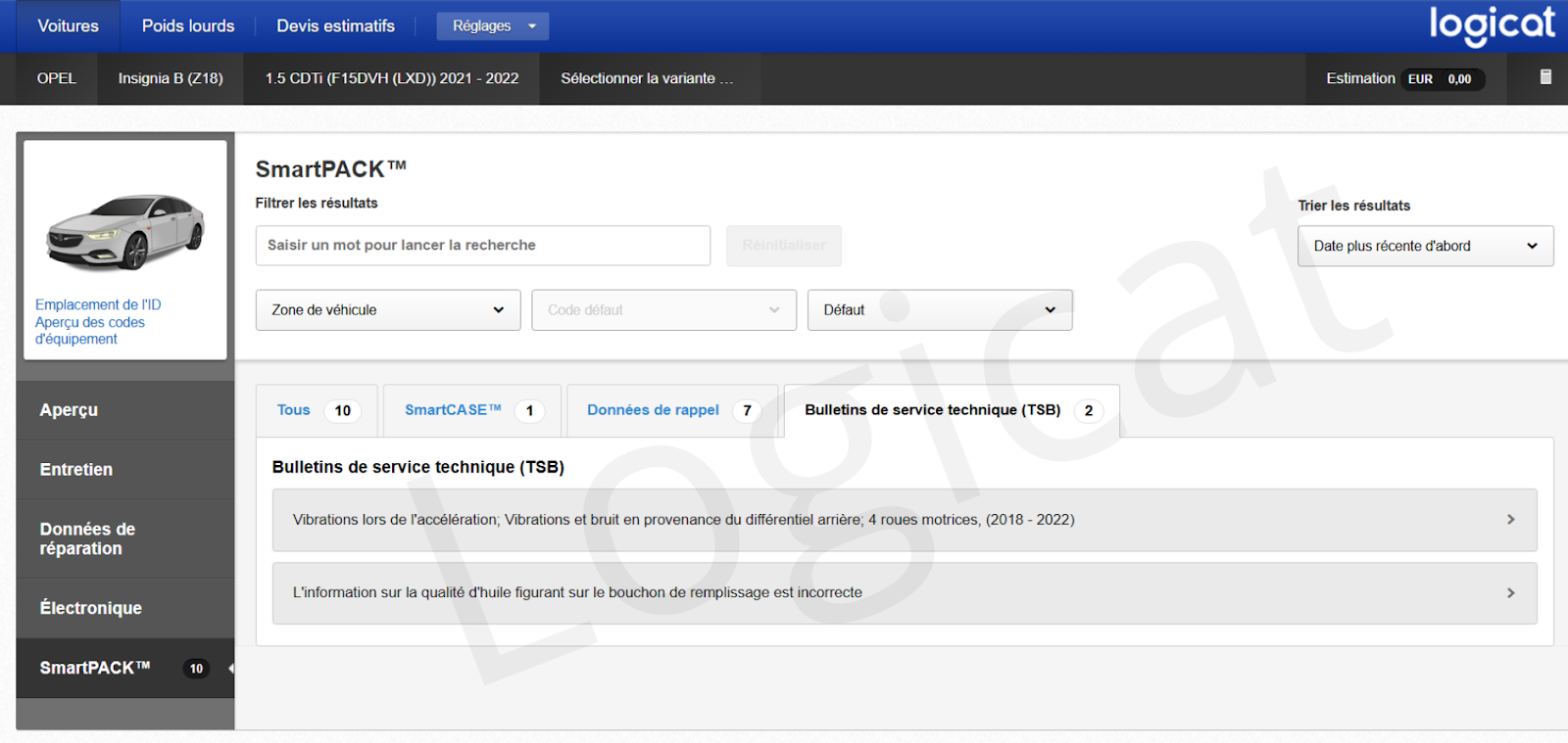 Screenshot of HaynesPro SmartFIX platform showing step-by-step repair procedure for engine oil leaks