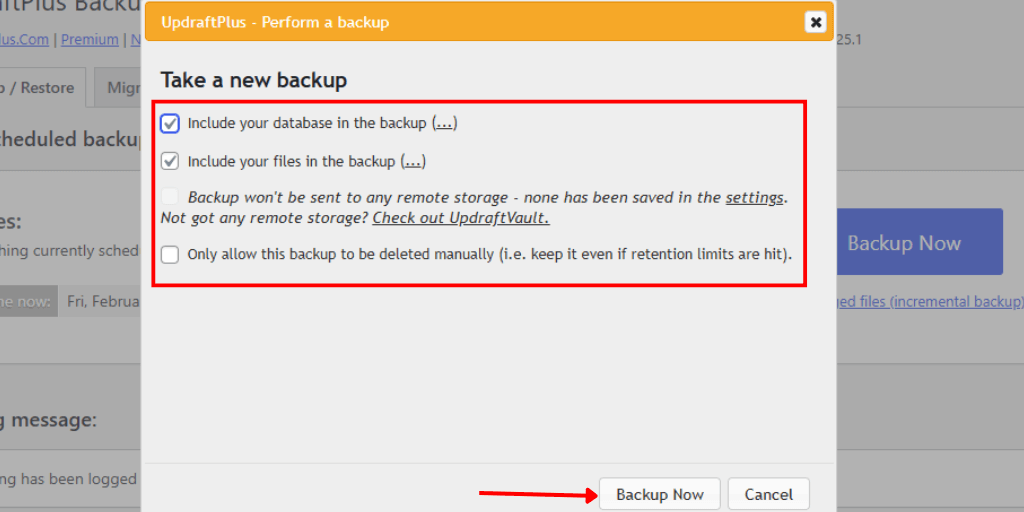 Backup File and Database