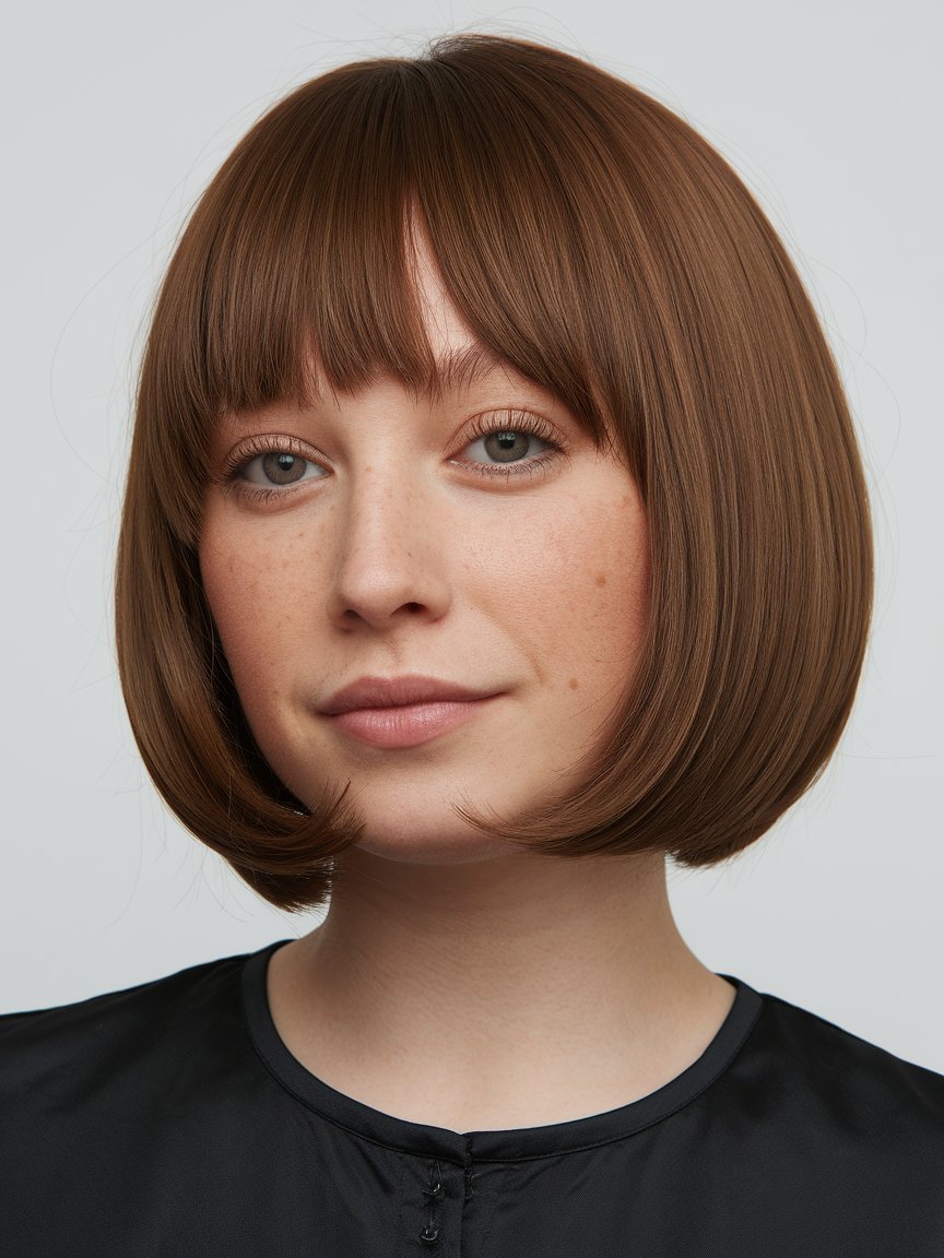 35. Short Chopped Bob with Straight Bangs