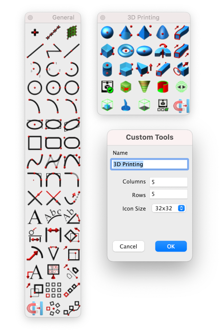 Screenshot of redesigned custom tool interface