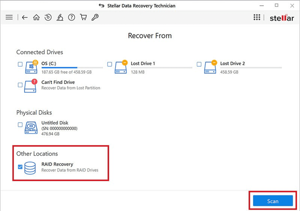 select-RAID-Recovery-and-click-Scan