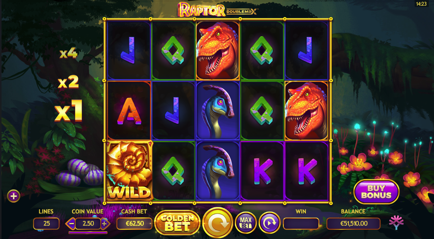 Raptor Doublemax slot gameplay