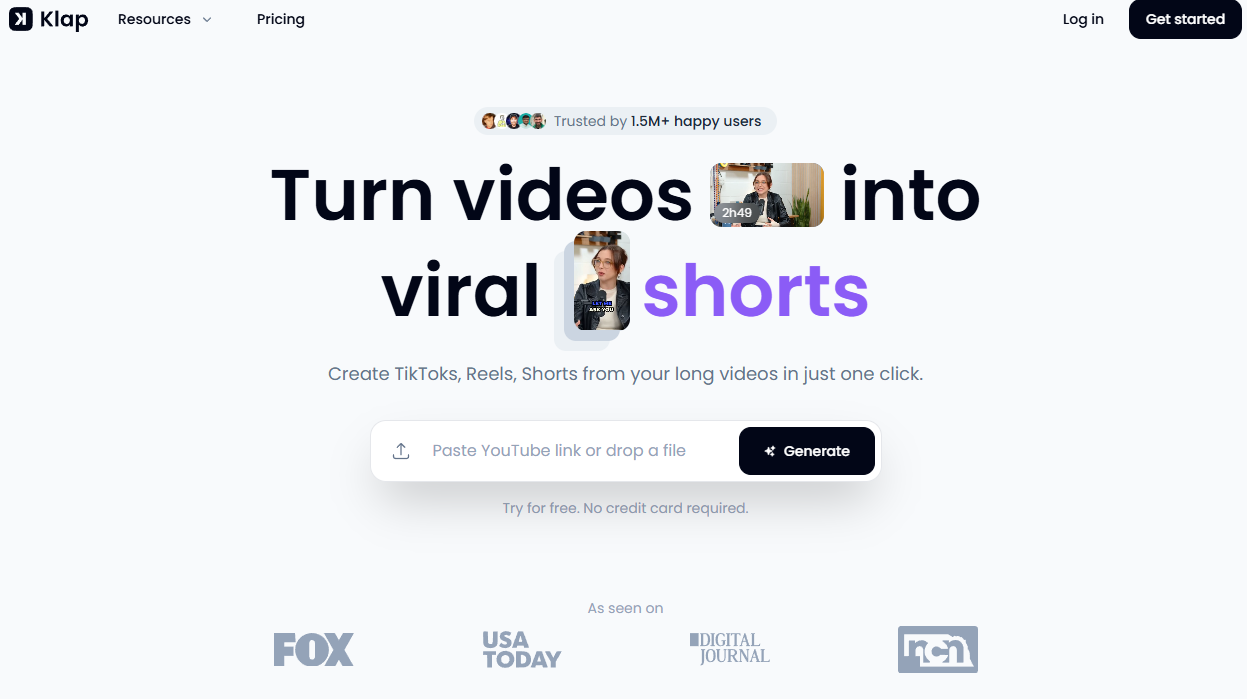 KLAP app - an AI tool to turn long videos into viral clips