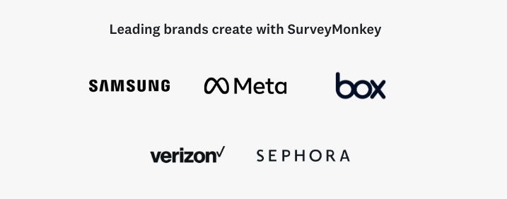 Trust bar on SurveyMonkey's landing page