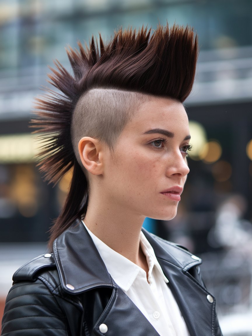 16. Pompadour Mohawk with Detailed Sides