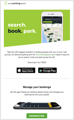 Tiếp thị qua email YourParkingSpace