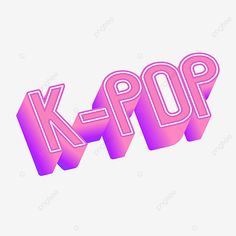 This  contain an image of  the letter k - pop is made up of pink letters