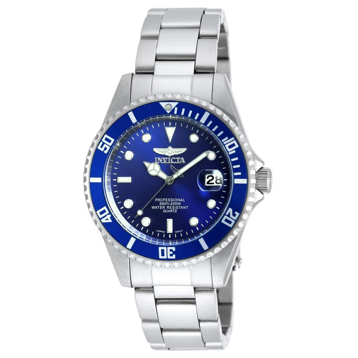 Invicta Men's Stainless Steel Quartz Watch - Pro Diver Blue Dial Bracelet