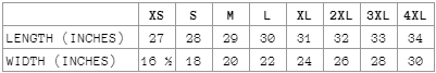 Size Chart - T-Shirt