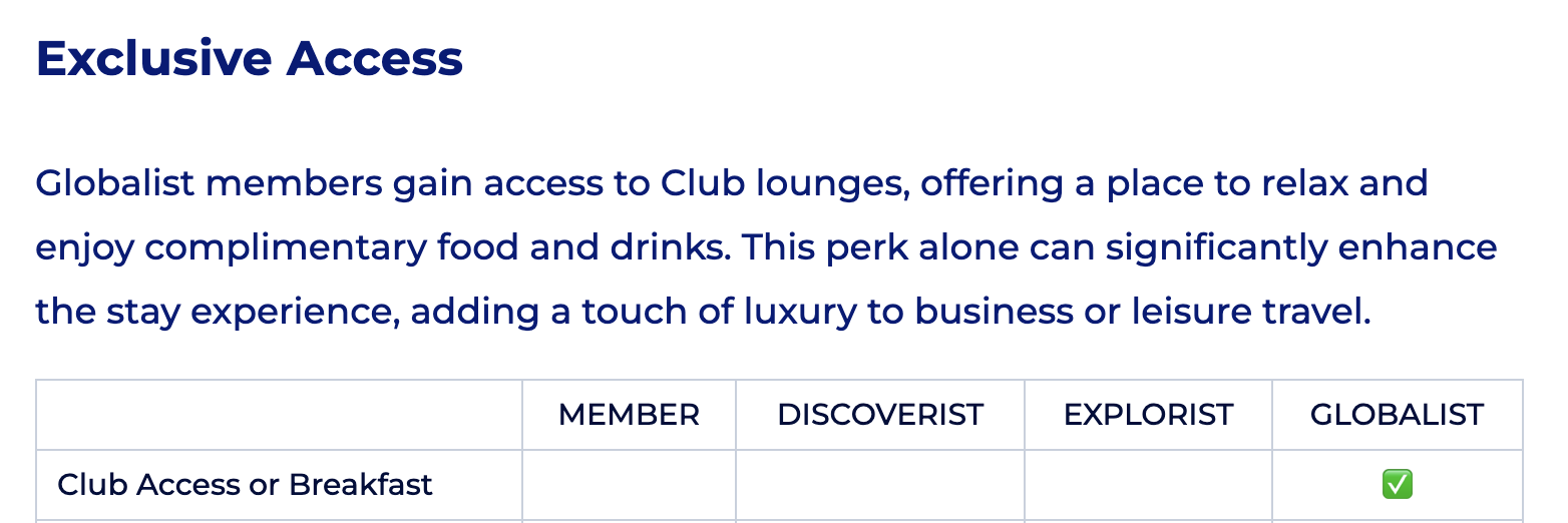 Hyatt status that provides access to the lounge