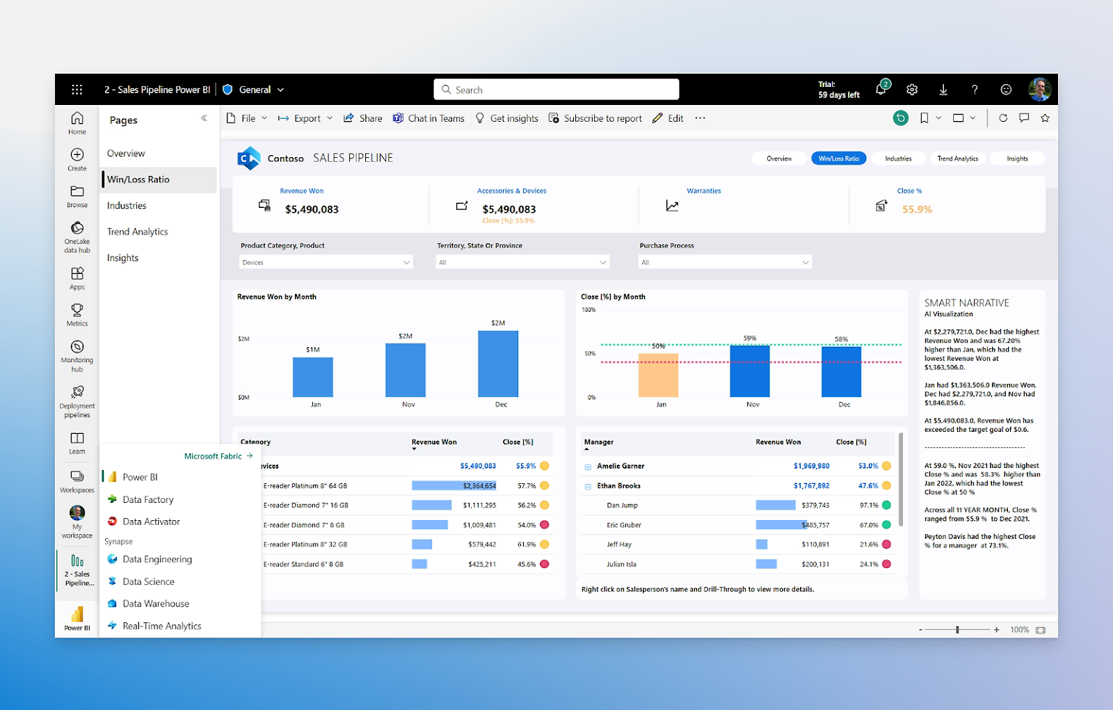 Power bi interface