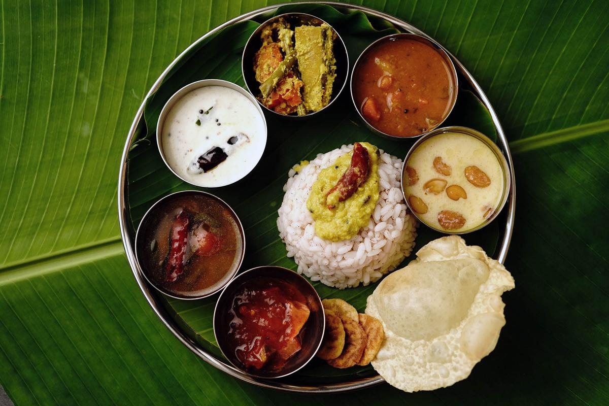 A vegetarian indian thali 