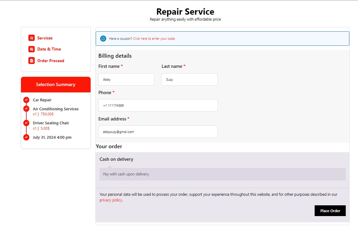 How to use WordPress repair service Booking plugin? 27