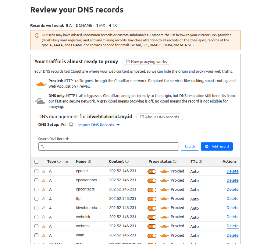 Cara Setting Domain di Cloudflare