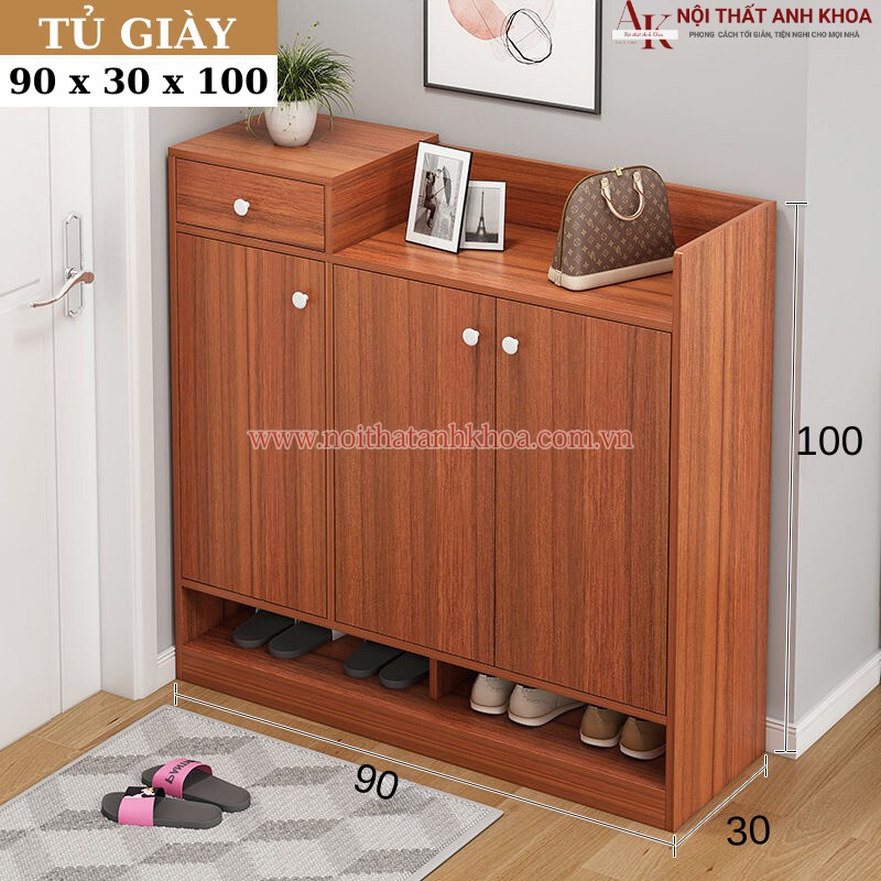 Tủ giày gỗ công nghiệp đẹp, hiện đại, giá rẻ (KT: 90 x 30 x 100cm)