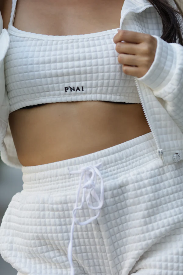 TALA Crop Top Jogger Set – White
