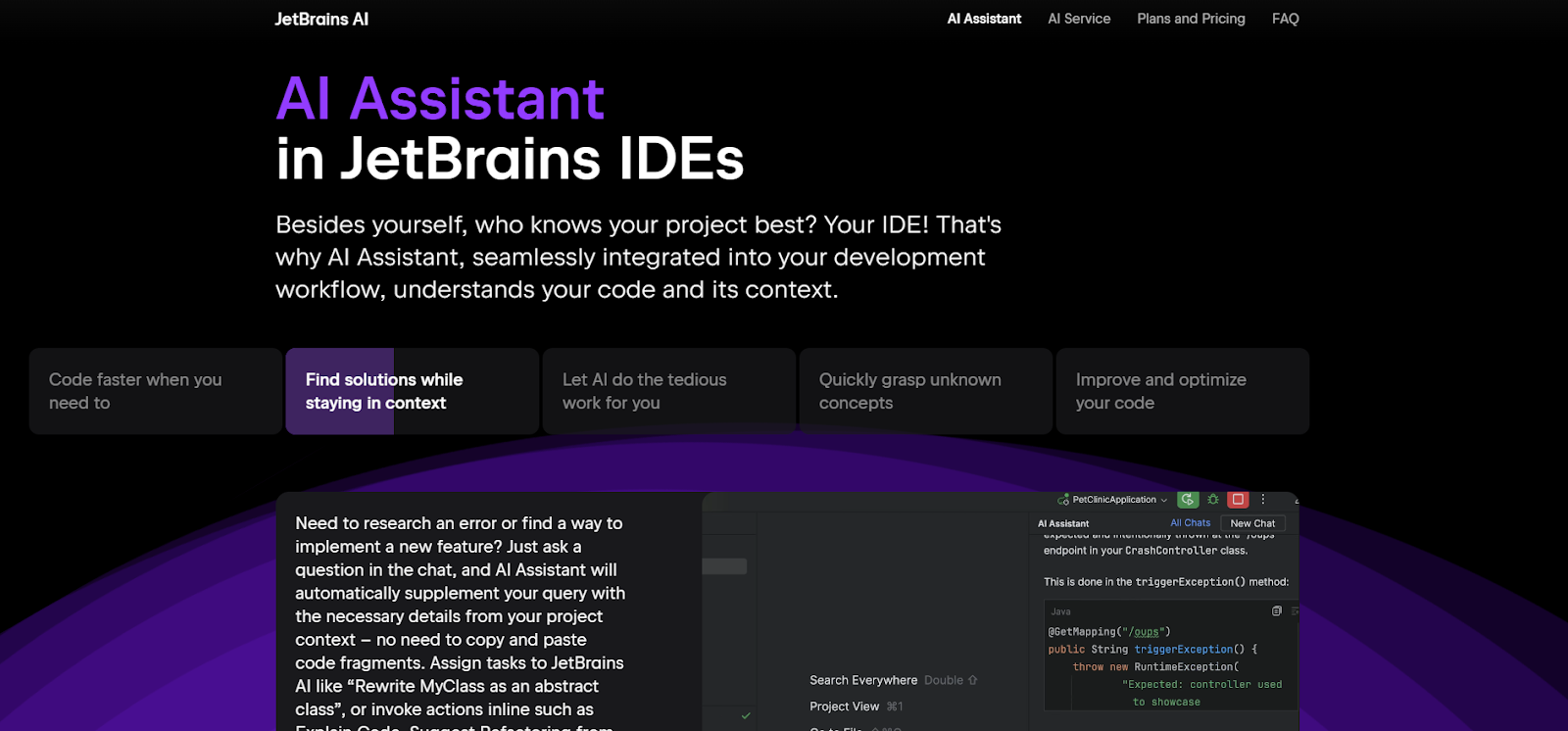 JetBrains AI assistant IDEs