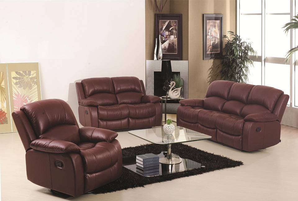 brown leather sofa