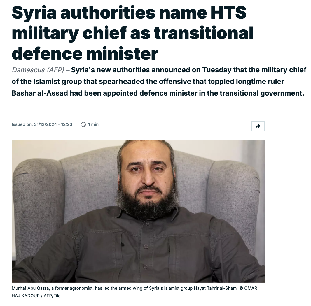 The Nominated Defense Minister Is Known as Abu Qasra