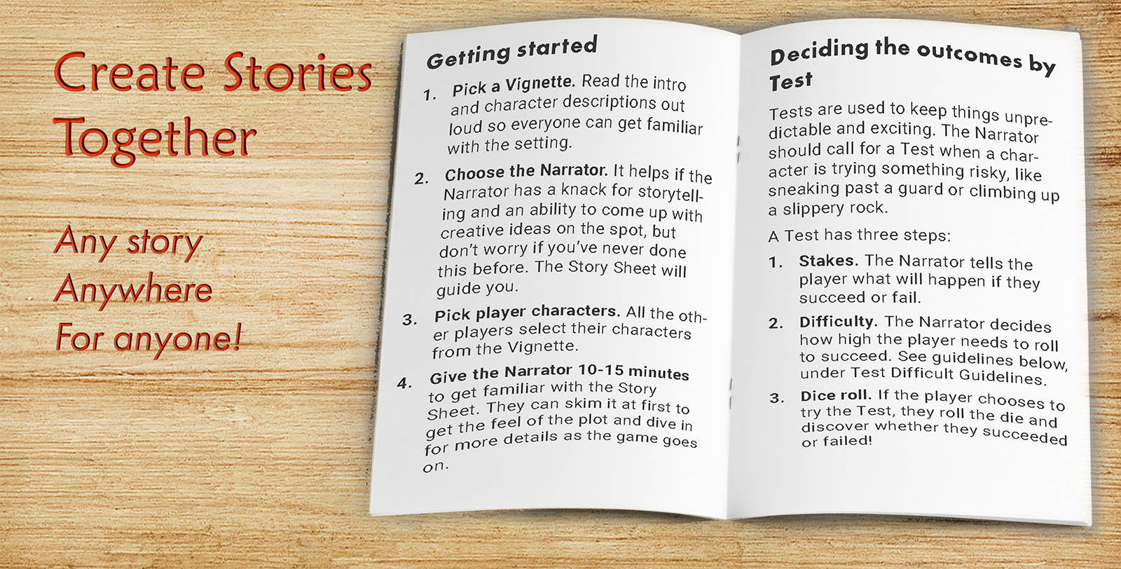 Create stories together

Any story anywhere for anyone!