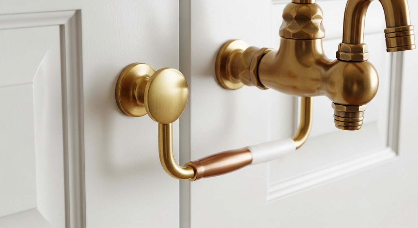 Brass or Copper Hardware in the kitchen beauty